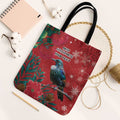 Tui Meri Kirihimete Personalised Tote Bag Pohutukawa Flowers Red Motif - Aussie Hoodie