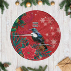Tui Meri Kirihimete Personalised Tree Skirt Pohutukawa Flowers Red Motif - Aussie Hoodie