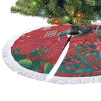 Tui Meri Kirihimete Personalised Tree Skirt Pohutukawa Flowers Red Motif - Aussie Hoodie