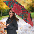 Tui Meri Kirihimete Personalised Umbrella Pohutukawa Flowers Red Motif - Aussie Hoodie