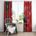 Tui Meri Kirihimete Personalised Window Curtain Pohutukawa Flowers Red Motif - Aussie Hoodie