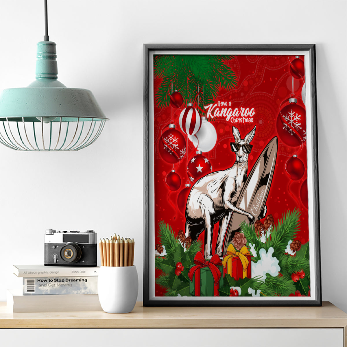 kangaroo-lover-canvas-wall-art-australia-merry-christmas-aboriginal