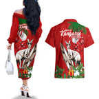 kangaroo-lover-couples-matching-off-the-shoulder-long-sleeve-dress-and-hawaiian-shirt-australia-merry-christmas-aboriginal