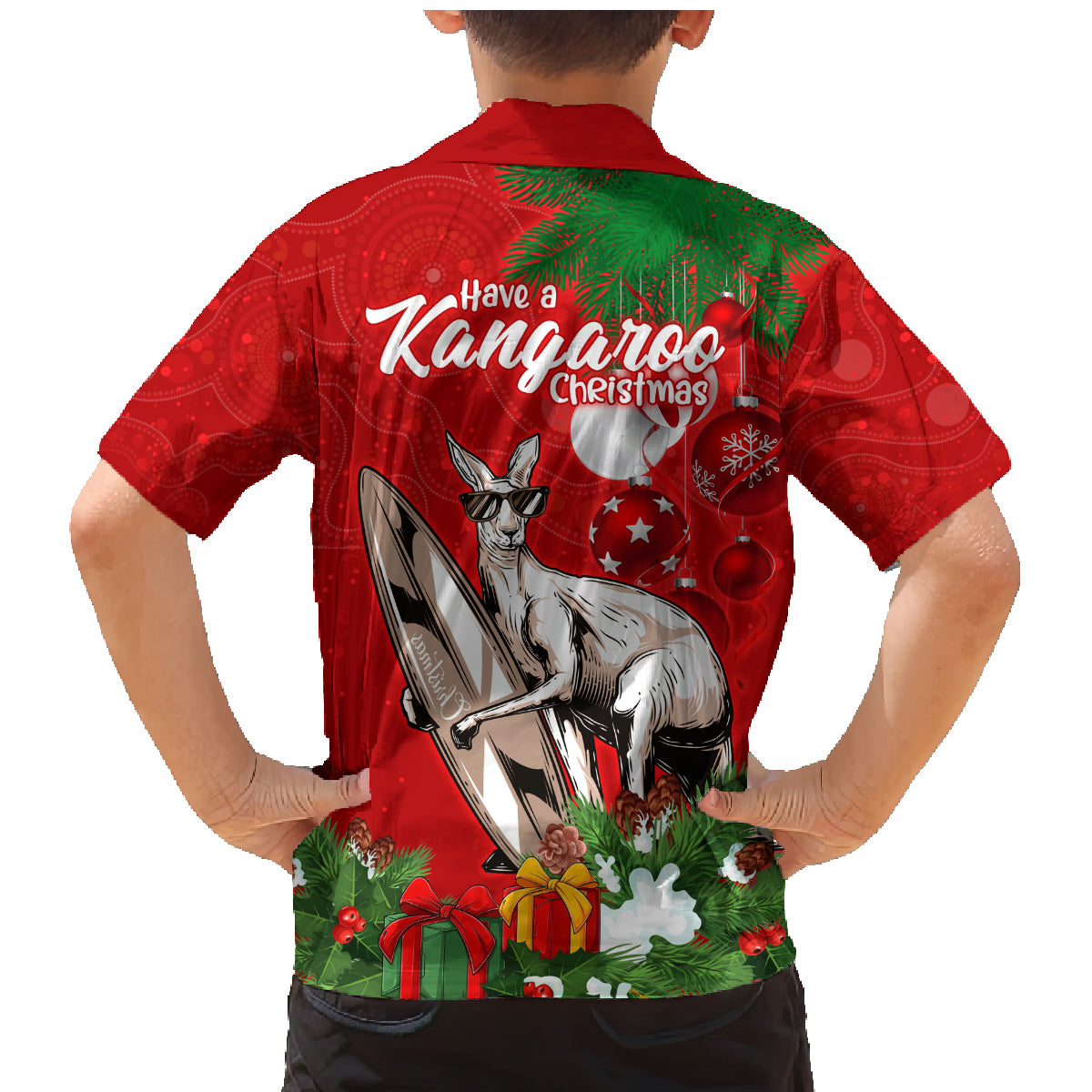 kangaroo-lover-family-matching-mermaid-dress-and-hawaiian-shirt-australia-merry-christmas-aboriginal
