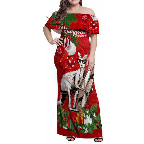 kangaroo-lover-family-matching-off-shoulder-maxi-dress-and-hawaiian-shirt-australia-merry-christmas-aboriginal
