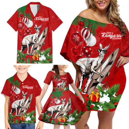 kangaroo-lover-family-matching-off-shoulder-short-dress-and-hawaiian-shirt-australia-merry-christmas-aboriginal