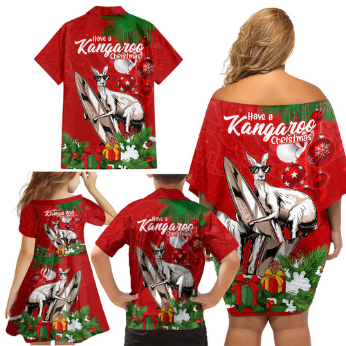 kangaroo-lover-family-matching-off-shoulder-short-dress-and-hawaiian-shirt-australia-merry-christmas-aboriginal