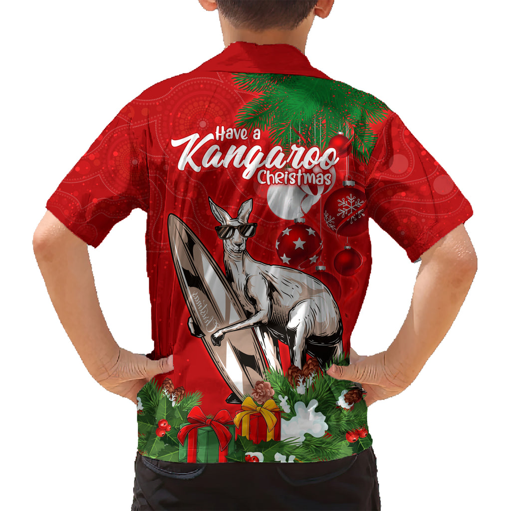kangaroo-lover-family-matching-short-sleeve-bodycon-dress-and-hawaiian-shirt-australia-merry-christmas-aboriginal