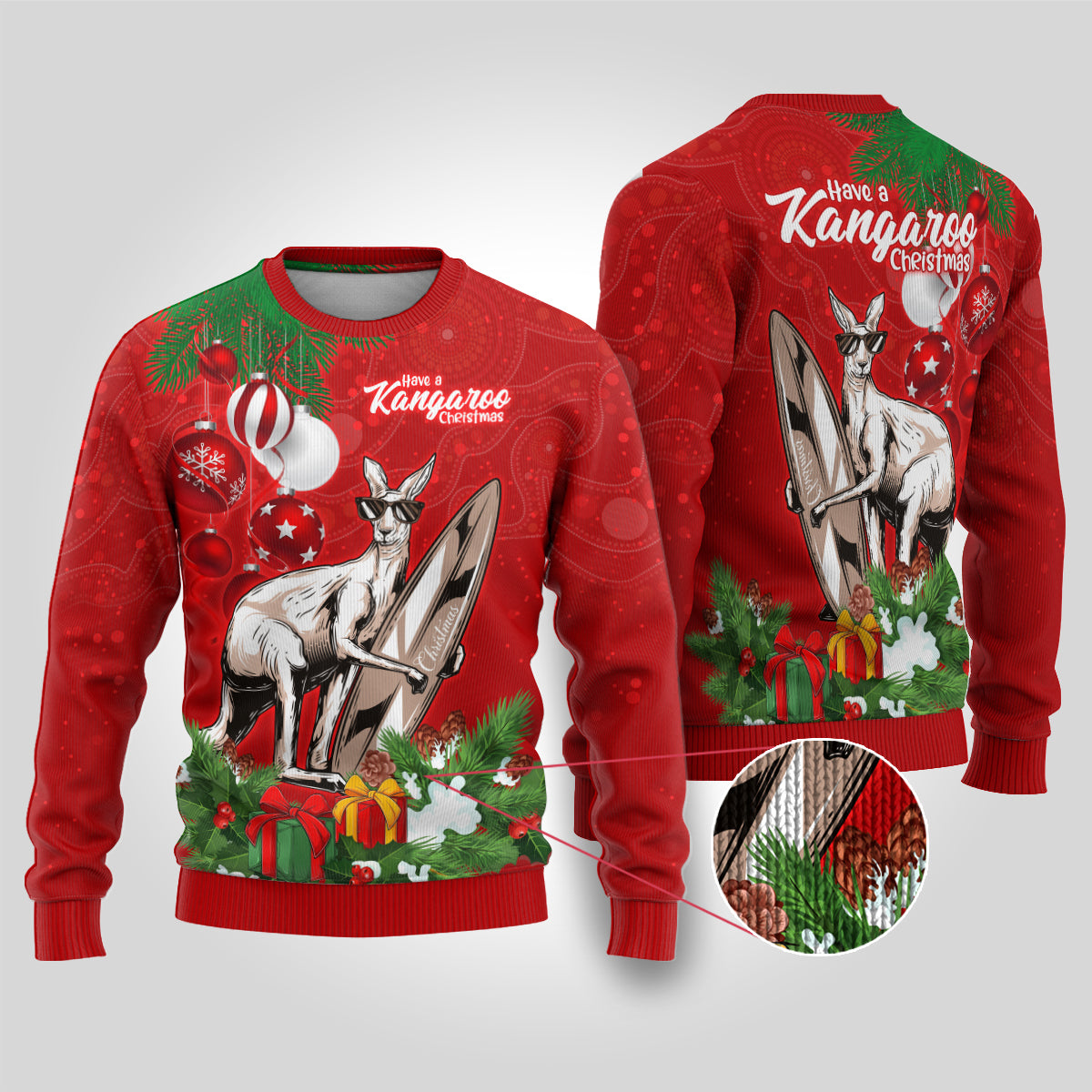 kangaroo-lover-ugly-christmas-sweater-australia-merry-christmas-aboriginal