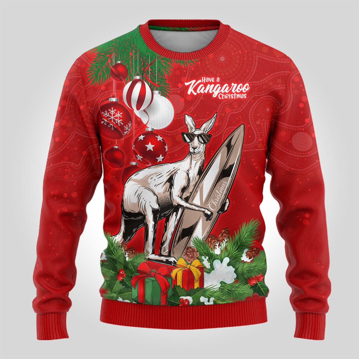 kangaroo-lover-ugly-christmas-sweater-australia-merry-christmas-aboriginal