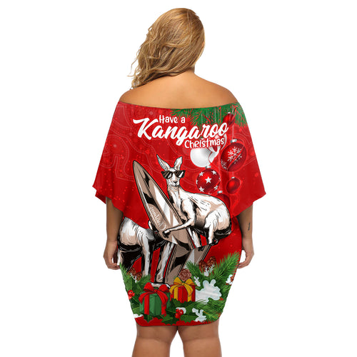 kangaroo-lover-off-shoulder-short-dress-australia-merry-christmas-aboriginal