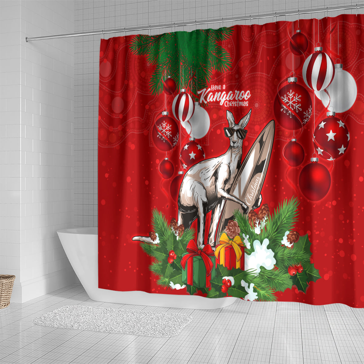 kangaroo-lover-shower-curtain-australia-merry-christmas-aboriginal