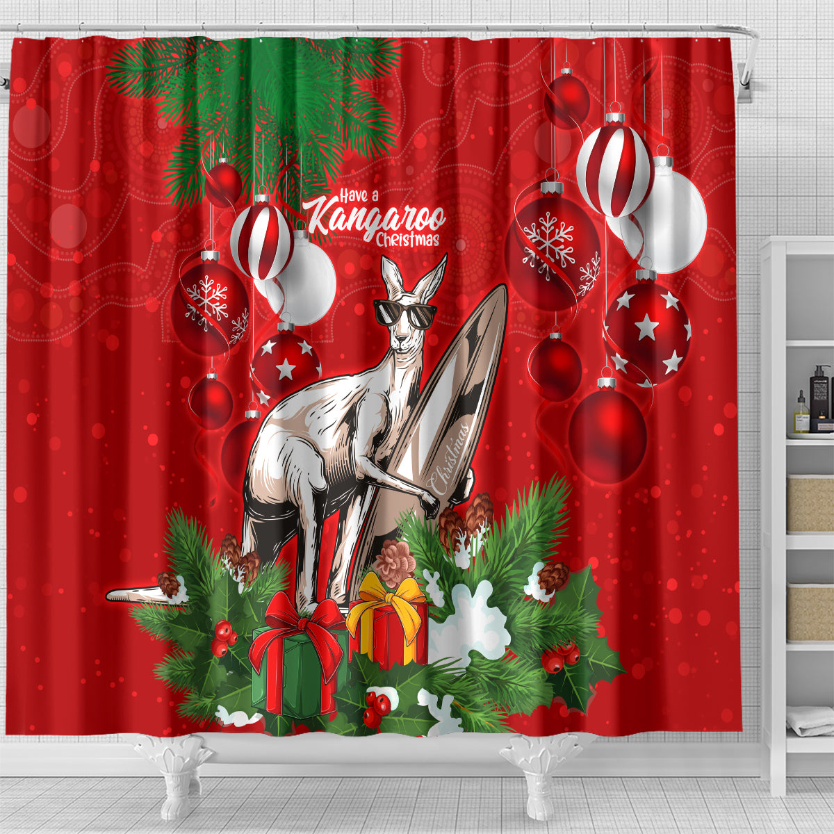 kangaroo-lover-shower-curtain-australia-merry-christmas-aboriginal