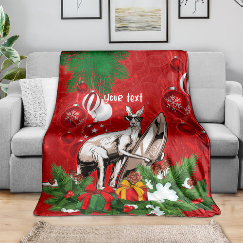 personalised-kangaroo-lover-blanket-australia-merry-christmas-aboriginal