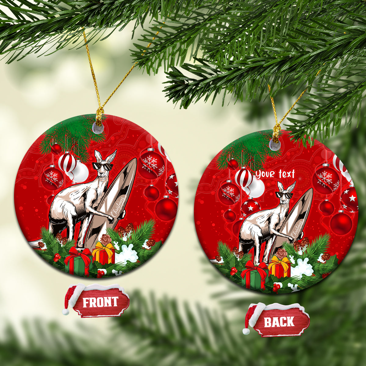 personalised-kangaroo-lover-ceramic-ornament-australia-merry-christmas-aboriginal