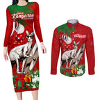 personalised-kangaroo-lover-couples-matching-long-sleeve-bodycon-dress-and-long-sleeve-button-shirt-australia-merry-christmas-aboriginal