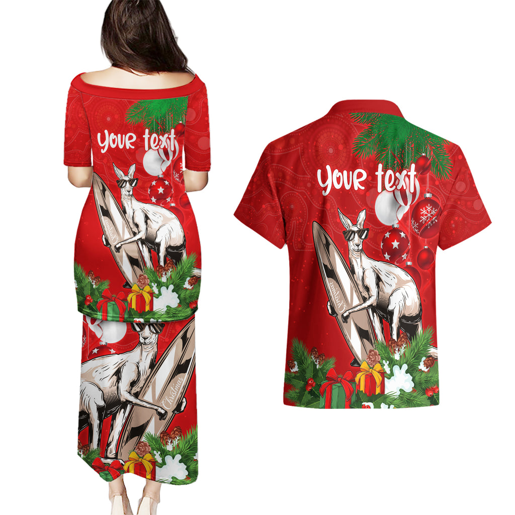 personalised-kangaroo-lover-couples-matching-puletasi-dress-and-hawaiian-shirt-australia-merry-christmas-aboriginal