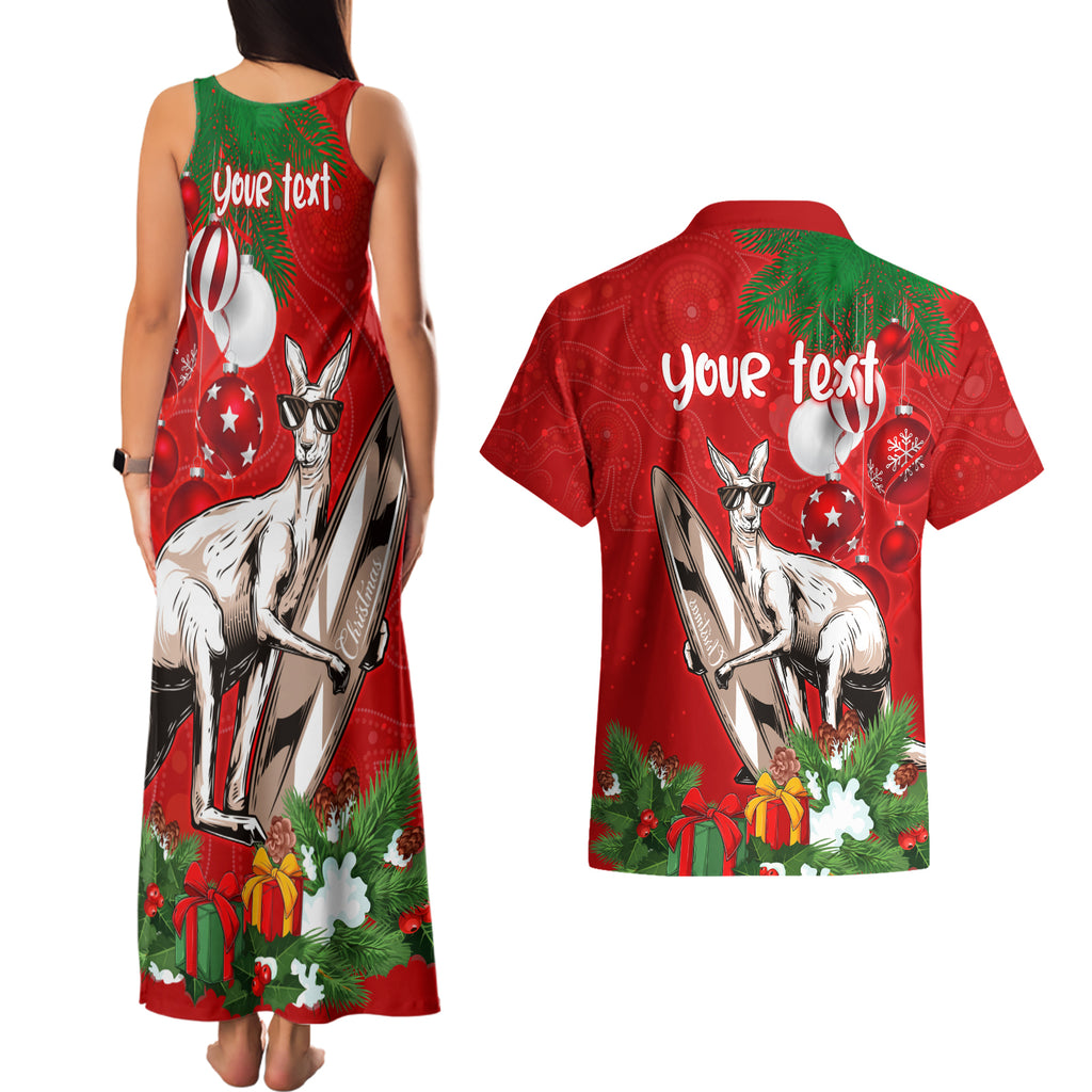 personalised-kangaroo-lover-couples-matching-tank-maxi-dress-and-hawaiian-shirt-australia-merry-christmas-aboriginal