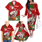 personalised-kangaroo-lover-family-matching-off-shoulder-long-sleeve-dress-and-hawaiian-shirt-australia-merry-christmas-aboriginal