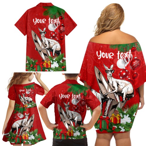 personalised-kangaroo-lover-family-matching-off-shoulder-short-dress-and-hawaiian-shirt-australia-merry-christmas-aboriginal