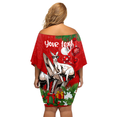 personalised-kangaroo-lover-family-matching-off-shoulder-short-dress-and-hawaiian-shirt-australia-merry-christmas-aboriginal