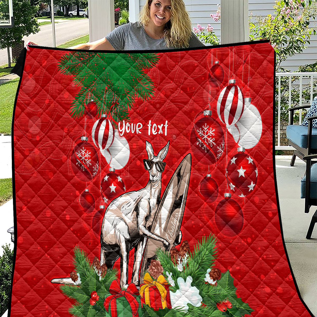 personalised-kangaroo-lover-quilt-australia-merry-christmas-aboriginal