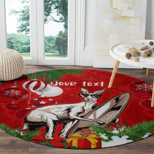 personalised-kangaroo-lover-round-carpet-australia-merry-christmas-aboriginal