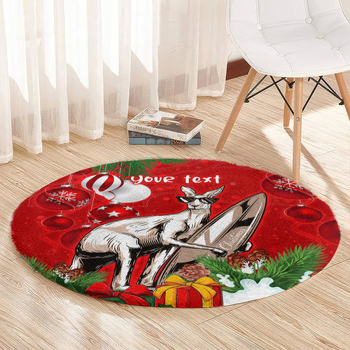 personalised-kangaroo-lover-round-carpet-australia-merry-christmas-aboriginal