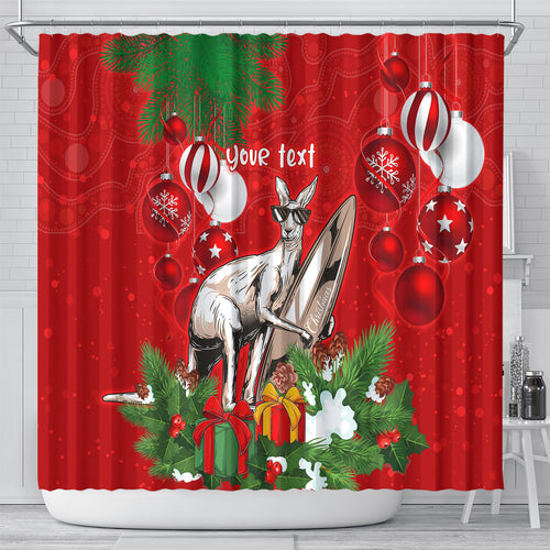 personalised-kangaroo-lover-shower-curtain-australia-merry-christmas-aboriginal