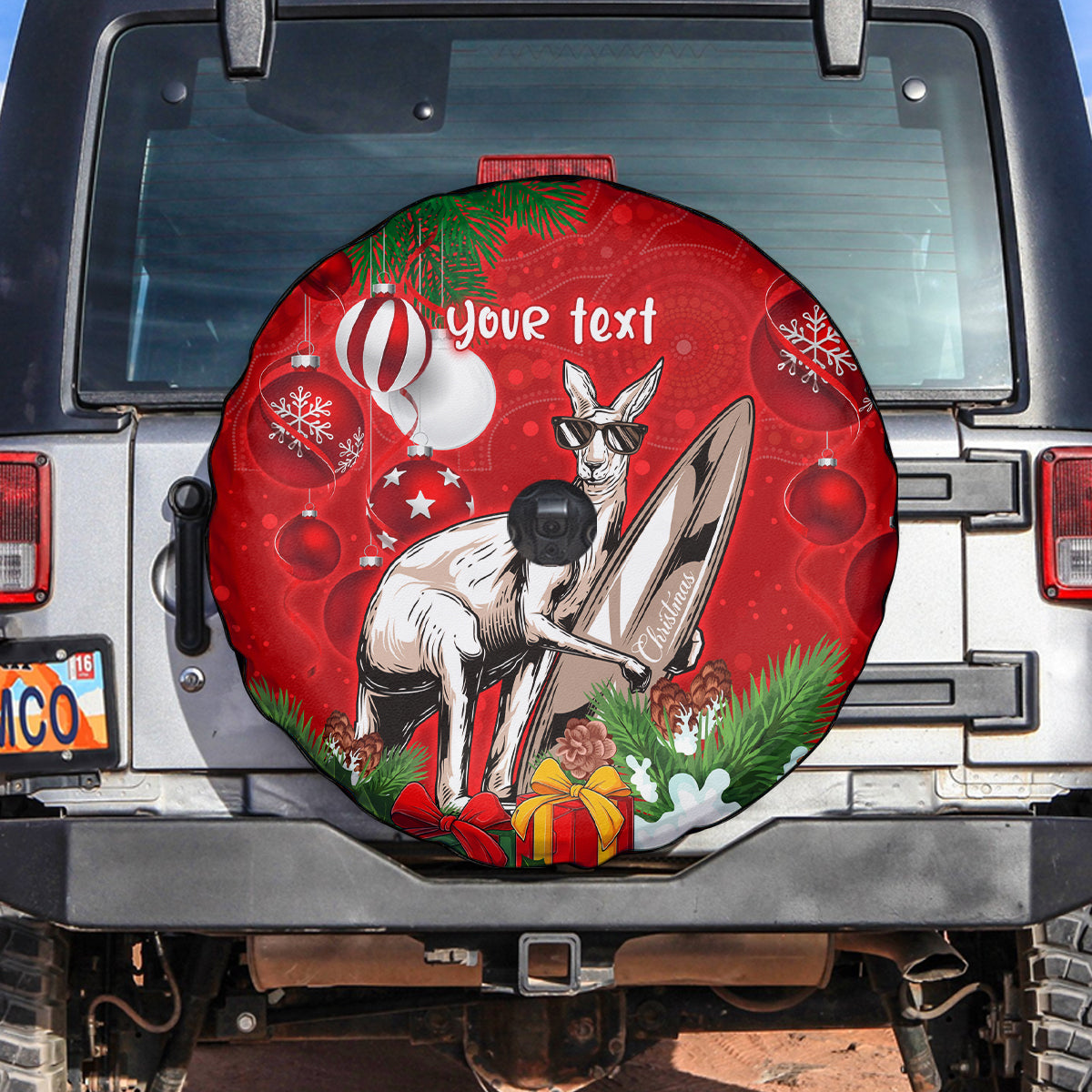 personalised-kangaroo-lover-spare-tire-cover-australia-merry-christmas-aboriginal