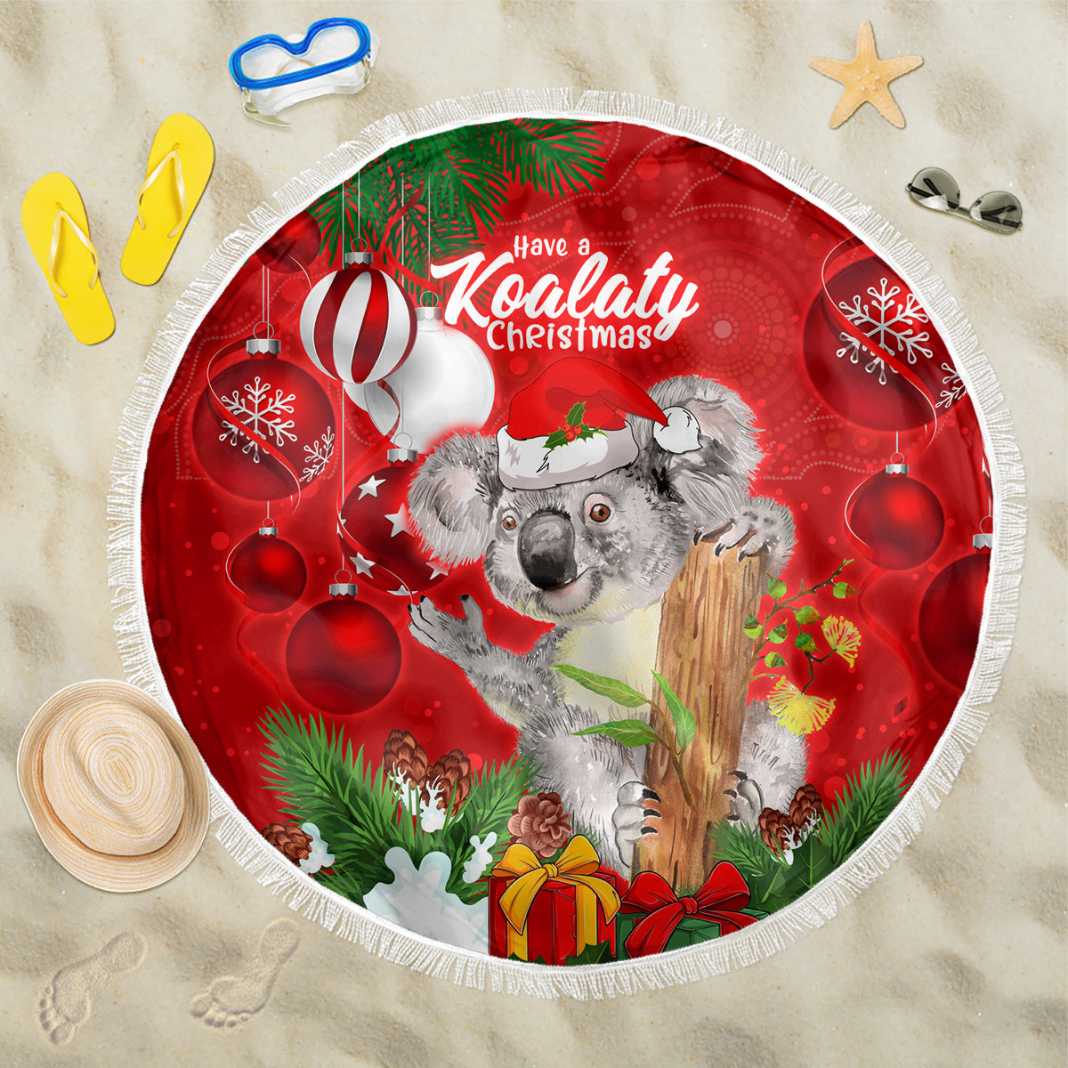 koala-lover-beach-blanket-australia-merry-christmas-aboriginal