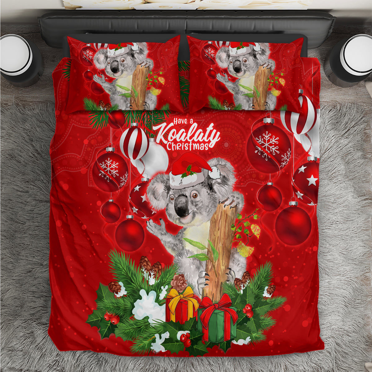 koala-lover-bedding-set-australia-merry-christmas-aboriginal