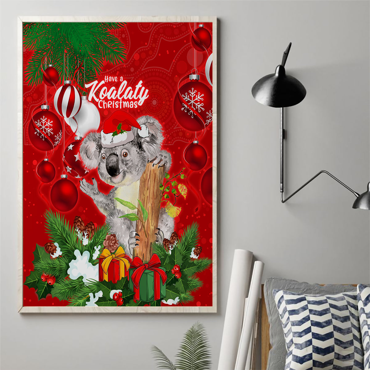 koala-lover-canvas-wall-art-australia-merry-christmas-aboriginal