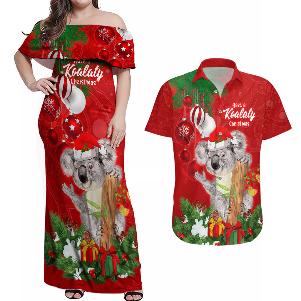 koala-lover-couples-matching-off-shoulder-maxi-dress-and-hawaiian-shirt-australia-merry-christmas-aboriginal