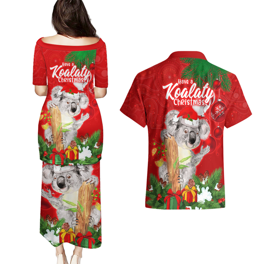 koala-lover-couples-matching-puletasi-dress-and-hawaiian-shirt-australia-merry-christmas-aboriginal