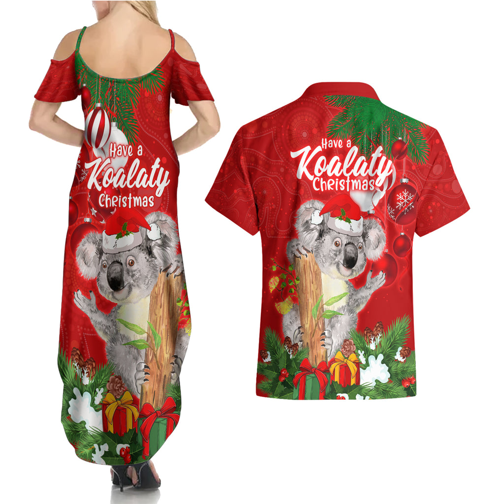 koala-lover-couples-matching-summer-maxi-dress-and-hawaiian-shirt-australia-merry-christmas-aboriginal