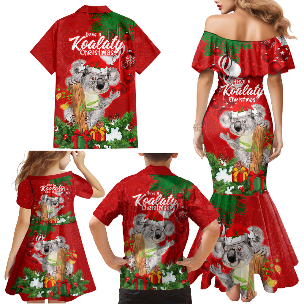 koala-lover-family-matching-mermaid-dress-and-hawaiian-shirt-australia-merry-christmas-aboriginal