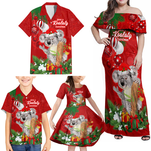 koala-lover-family-matching-off-shoulder-maxi-dress-and-hawaiian-shirt-australia-merry-christmas-aboriginal