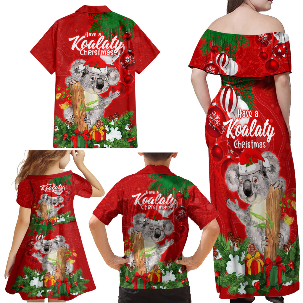 koala-lover-family-matching-off-shoulder-maxi-dress-and-hawaiian-shirt-australia-merry-christmas-aboriginal