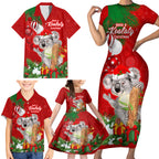 koala-lover-family-matching-short-sleeve-bodycon-dress-and-hawaiian-shirt-australia-merry-christmas-aboriginal