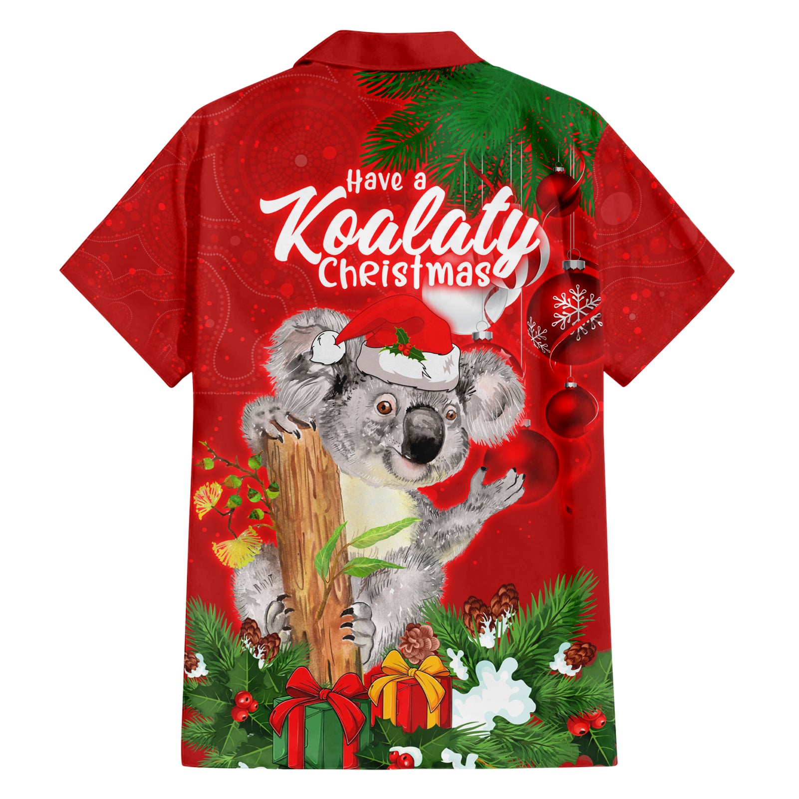 koala-lover-family-matching-short-sleeve-bodycon-dress-and-hawaiian-shirt-australia-merry-christmas-aboriginal