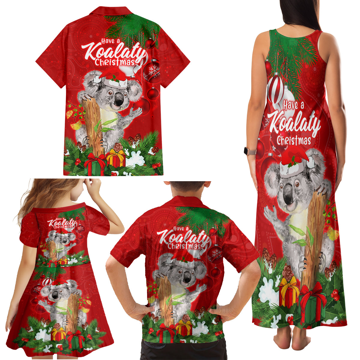 koala-lover-family-matching-tank-maxi-dress-and-hawaiian-shirt-australia-merry-christmas-aboriginal