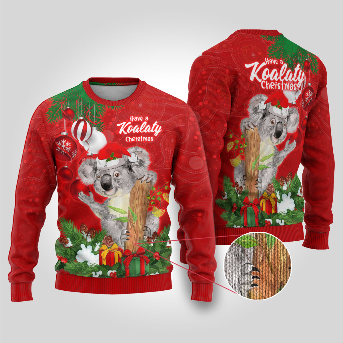 koala-lover-ugly-christmas-sweater-australia-merry-christmas-aboriginal