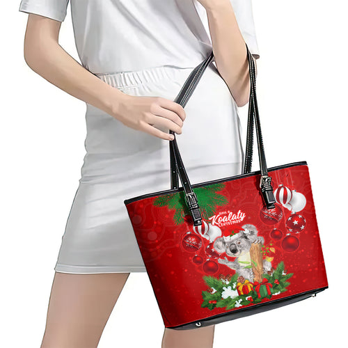 koala-lover-leather-tote-bag-australia-merry-christmas-aboriginal