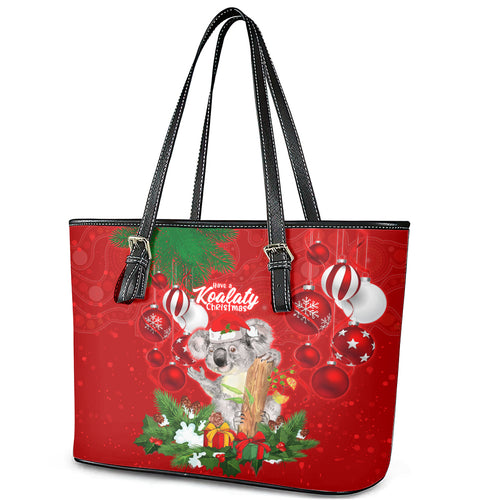 koala-lover-leather-tote-bag-australia-merry-christmas-aboriginal