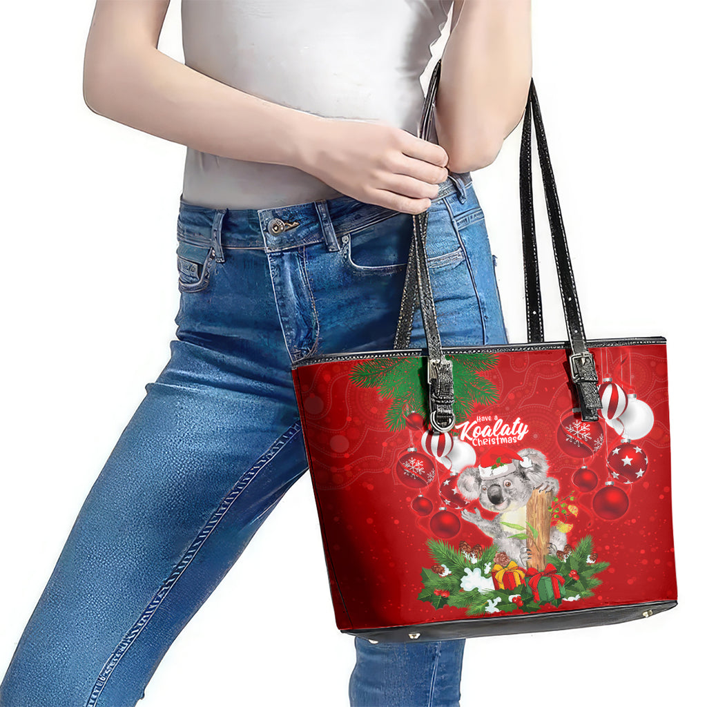 koala-lover-leather-tote-bag-australia-merry-christmas-aboriginal
