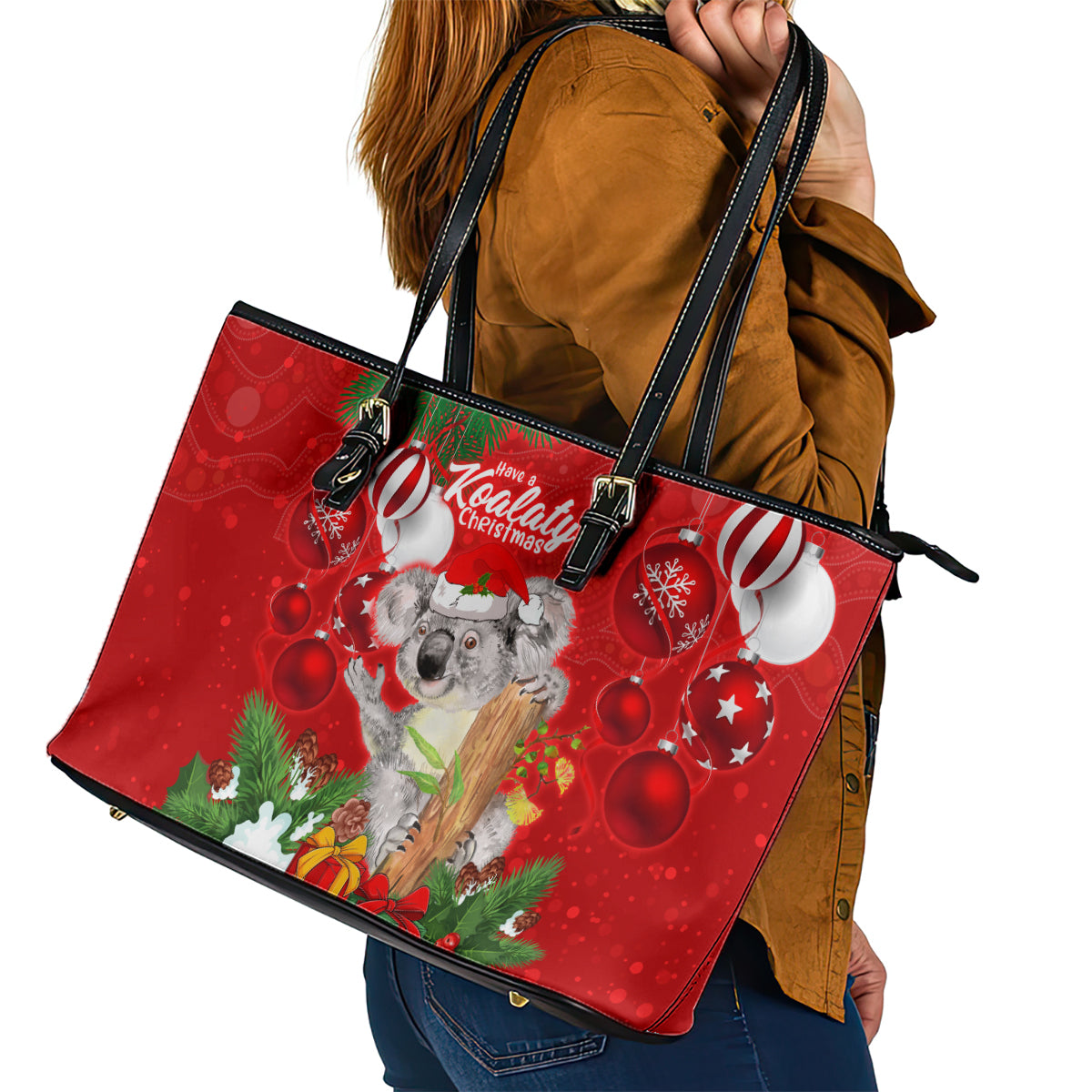 koala-lover-leather-tote-bag-australia-merry-christmas-aboriginal