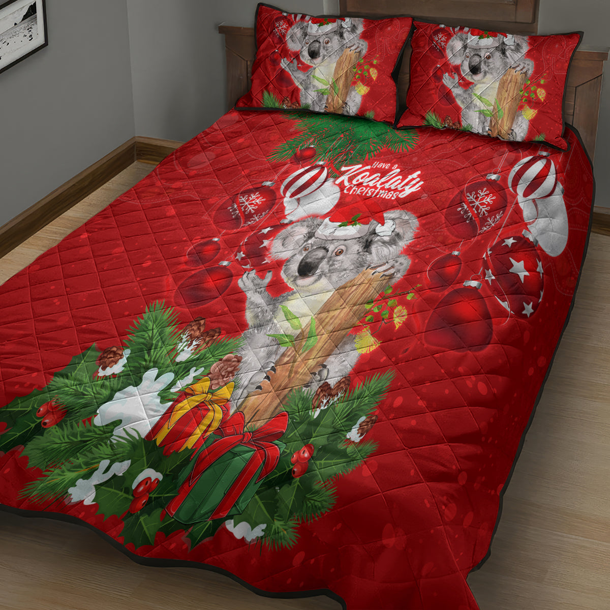 koala-lover-quilt-bed-set-australia-merry-christmas-aboriginal