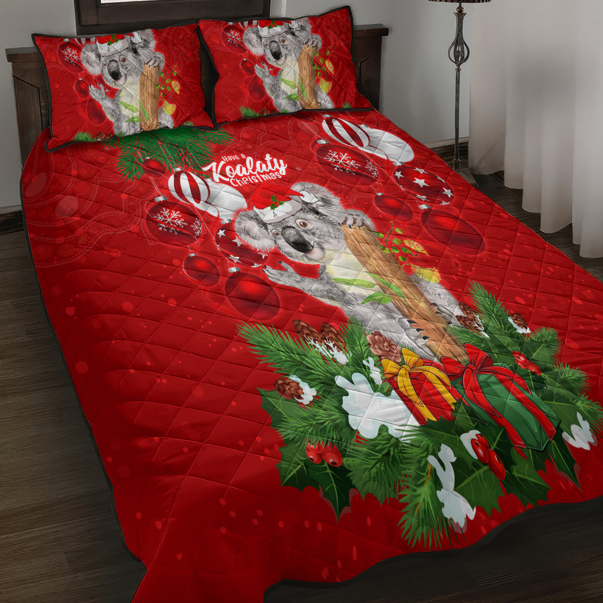 koala-lover-quilt-bed-set-australia-merry-christmas-aboriginal