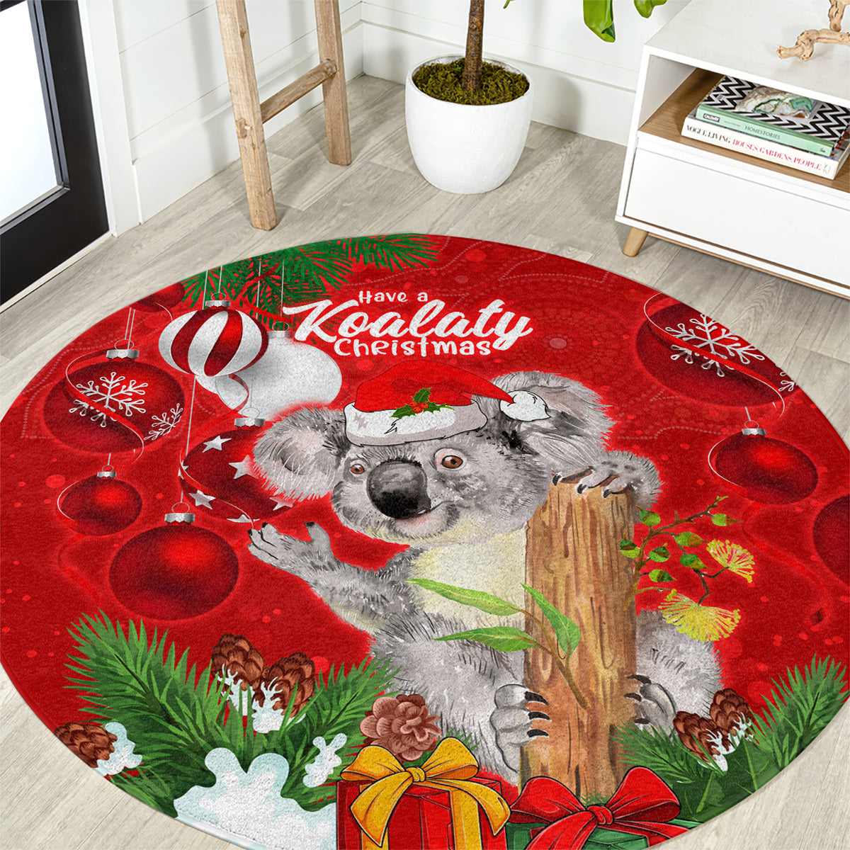 koala-lover-round-carpet-australia-merry-christmas-aboriginal